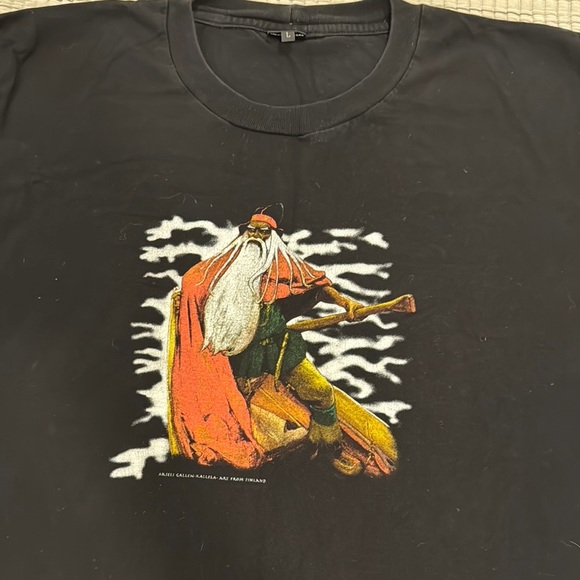 R Collection Black Graphic T-Shirt Finnish Design size L - Picture 2 of 6